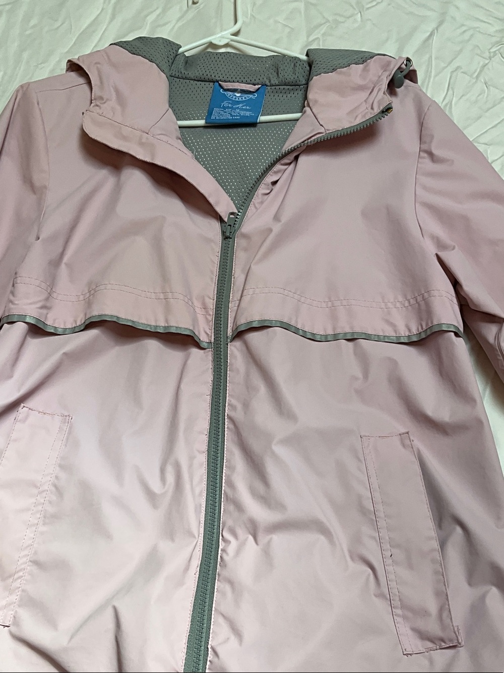 Light Pink Hooded Rain Jacket - (Brand Unspecified)
